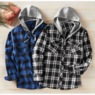 Men's Flannel with Fleece Hoodie, , large