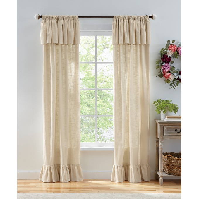 Rustic Ruffled Window Panel, , large