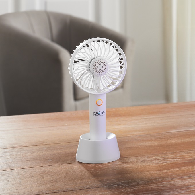 Pure Enrichment PureBreeze Personal Handheld Fan with Stand , White, large