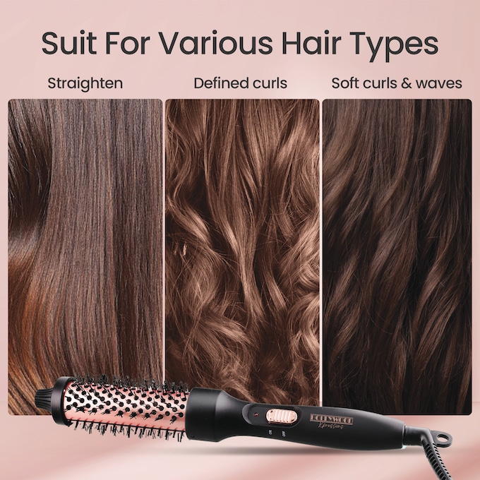 Volumizing Hot Curler Brush, Black, large