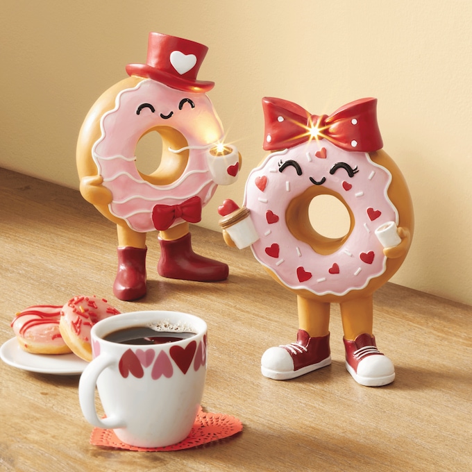 Donut What I&rsquo;d Do Without You 2-Piece Lit Figurine Set, , large