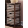 Plaid 3-Drawer Storage, Brown, large