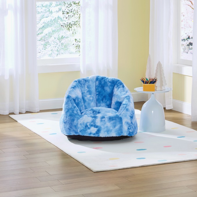 Kids’ Tie-Dye Bean Bag Chair, Blue, large
