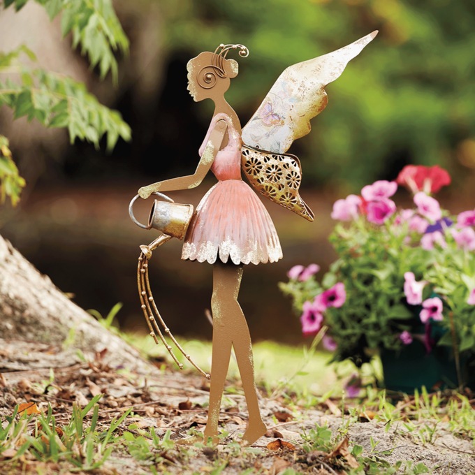 Metal Fairy with Watering Can, , large