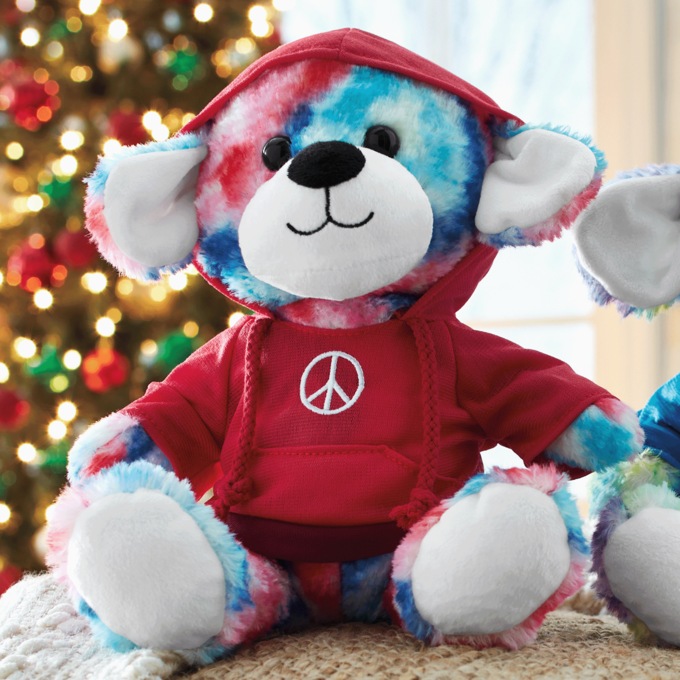 Plush Peace Puppy, Red, large