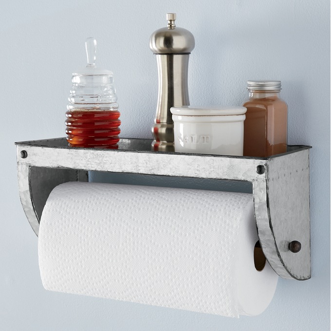 Galvanized Wall Paper Towel Shelf, , large