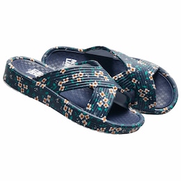 Lukees Spa Day Slide by Muk Luks with Tropical Print, , large