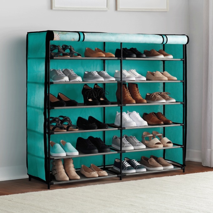 6-Layer Fabric Double Shoe Storage Organizer, Hummingbird, large