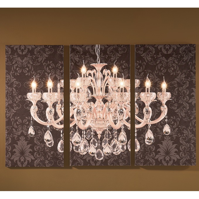 Lit Embellished Chandelier Canvas, , large