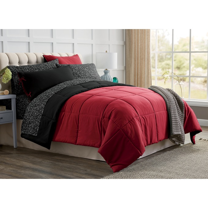 Color Connection Reversible Down-Alternative Comforter Set, , large