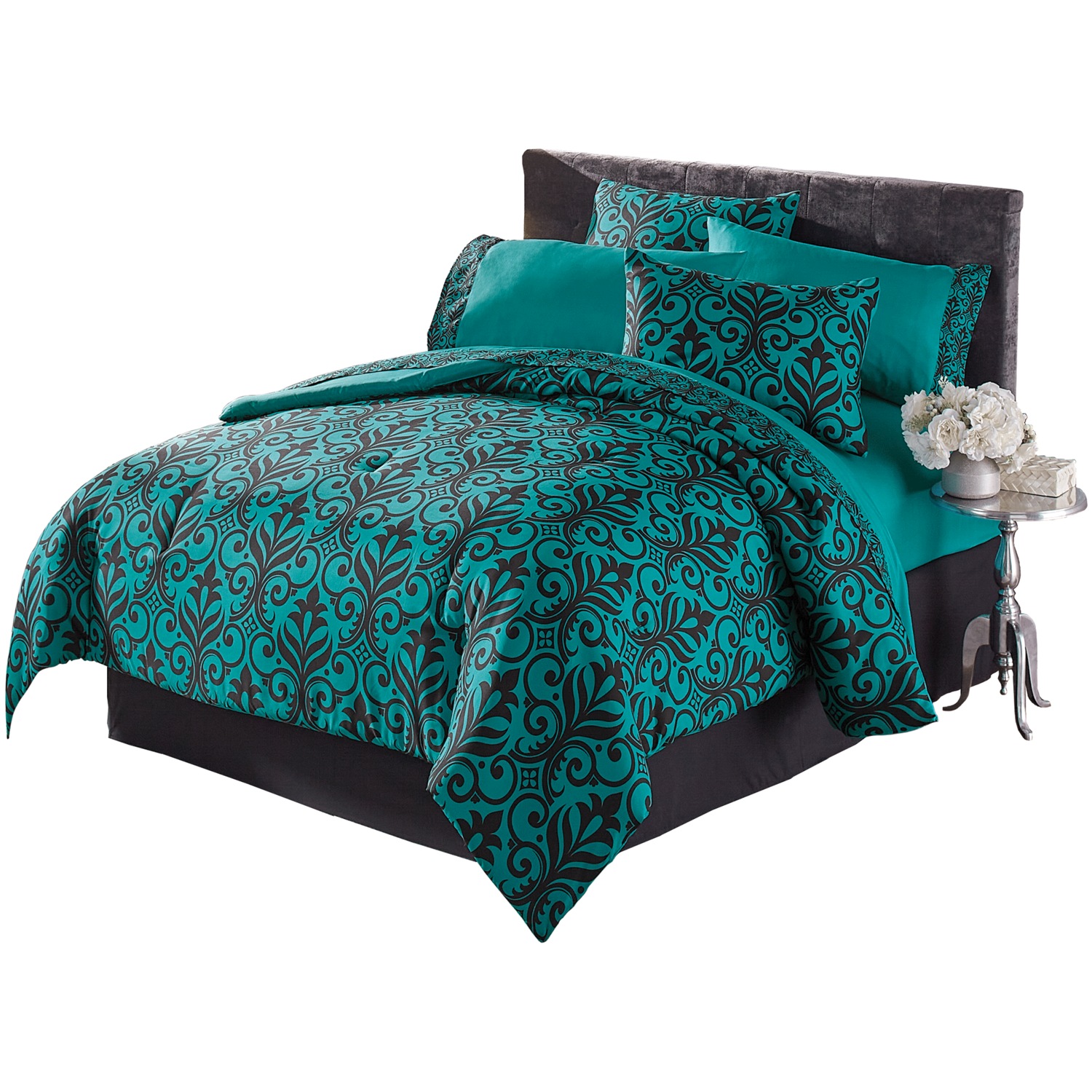 Color Connection Damask Microfiber Sheet Set Ginny's