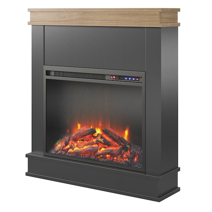 Harbor Electric Fireplace with Mantel, Black, large