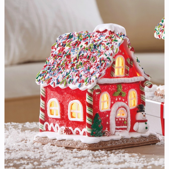 Lit Gingerbread Houses, , large