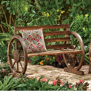 Wagon Wheel Mini Bench, , large
