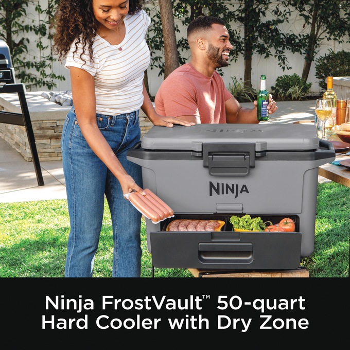 Ninja FrostVault Hard Cooler with Dry Zone, Gray, large