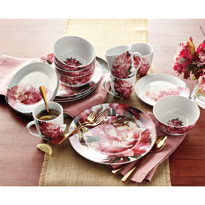 16-piece Large Floral Dinnerware Set, , large