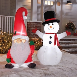 Snowman or Santa Gnome Lit Inflatable Outdoor Holiday D&eacute;cor, , large