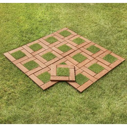 Set of 8 Outdoor Patio Tiles-Wood Pattern and Stone or Brown Directional, , large