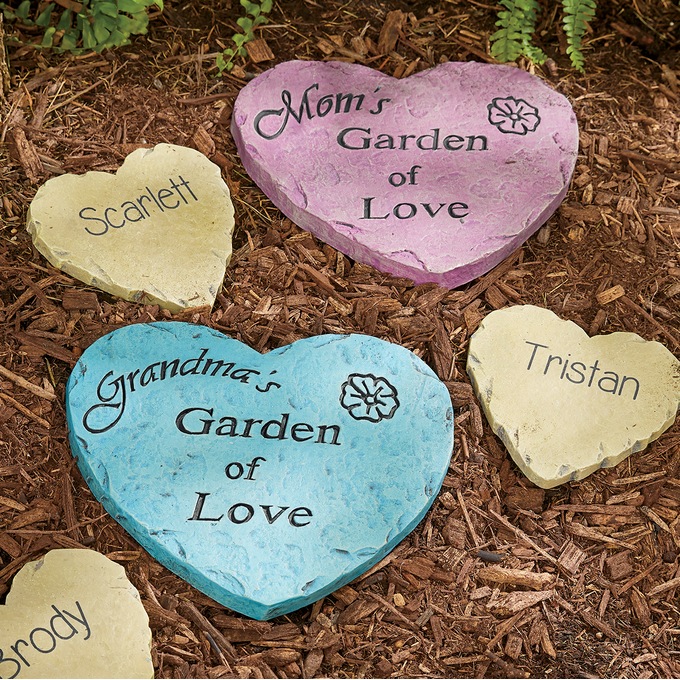 Personalized Mom/Grandma Garden Stone with Child/Grandchild Stone, , large