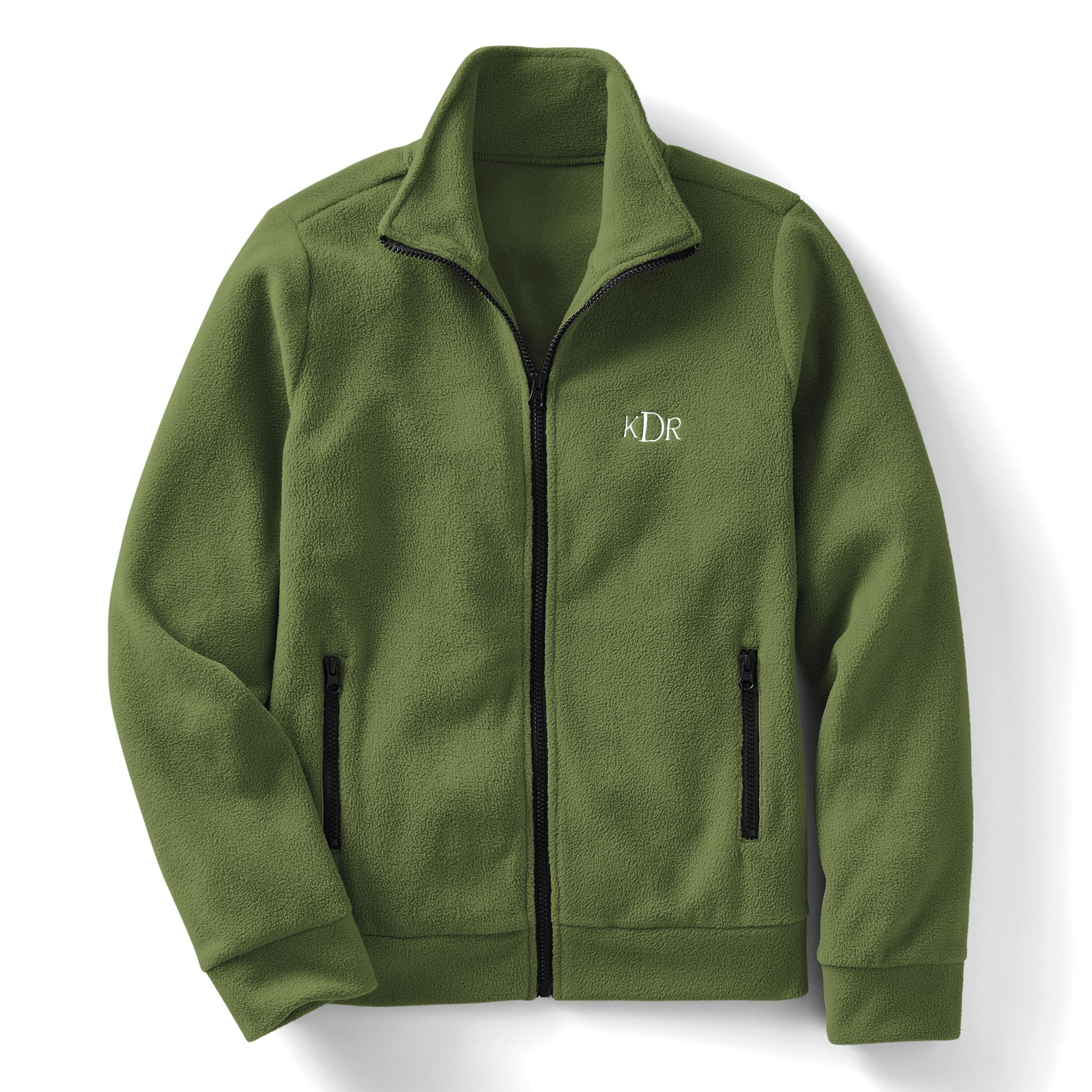 Personalized Women's Fleece Jacket, Dark Olive, large