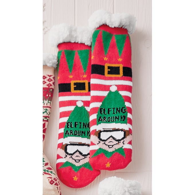 Holiday Slipper Socks, , large