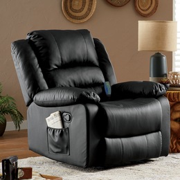 Overstuffed Recliner with Massage, , large