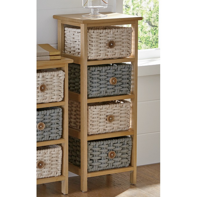Woven 4 Basket Stand, , large