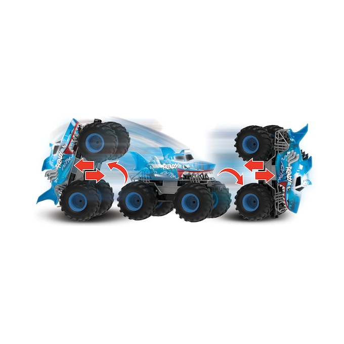 RC Shark Wheelie Monster, Blue, large