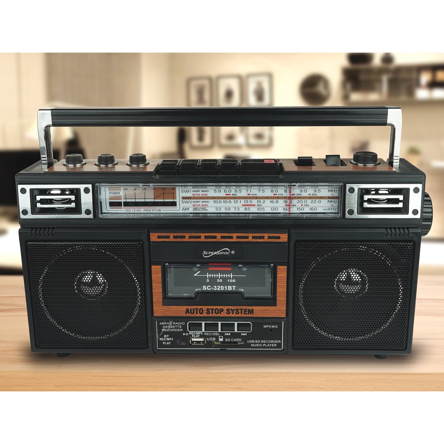 Supersonic 4-Band Radio and Cassette Player with Bluetooth | Ginny's