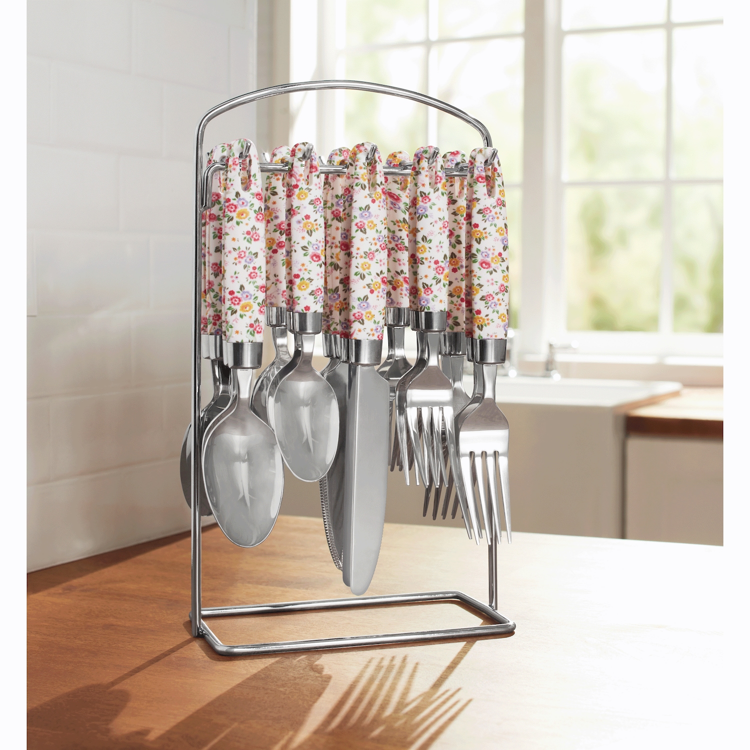 20 Piece Hanging Patterned Flatware Set Ginny s