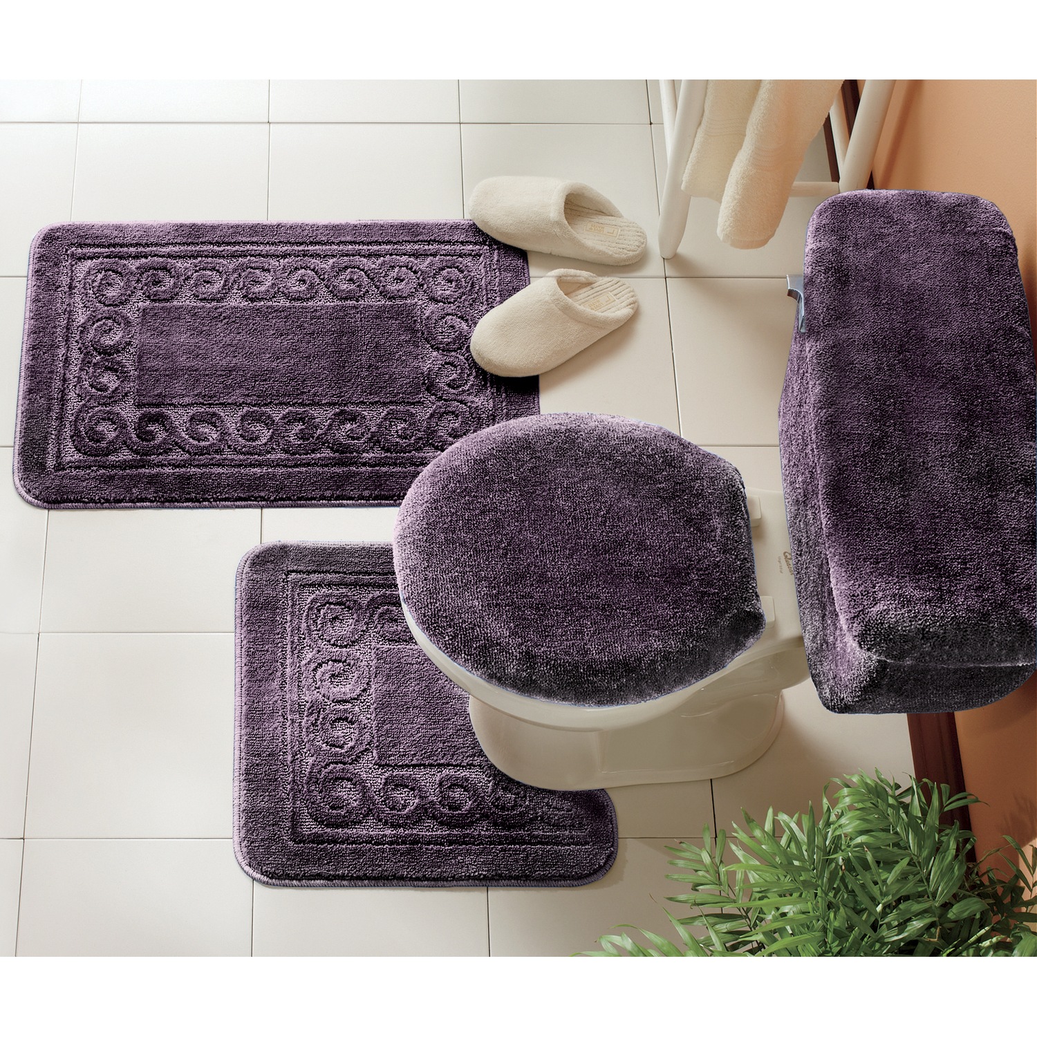 5Piece Scroll Bath Rug Set Ginny's