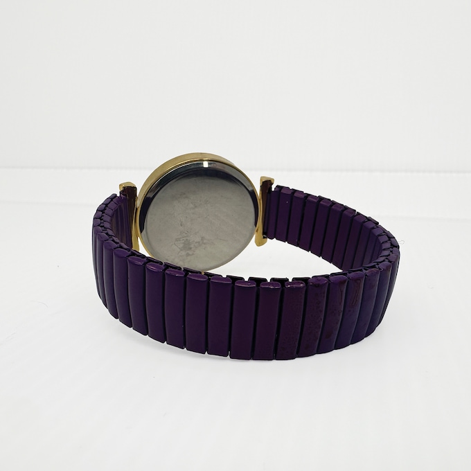 Ladies' Embellished Stretch-Band Colorful Watch, Purple, large