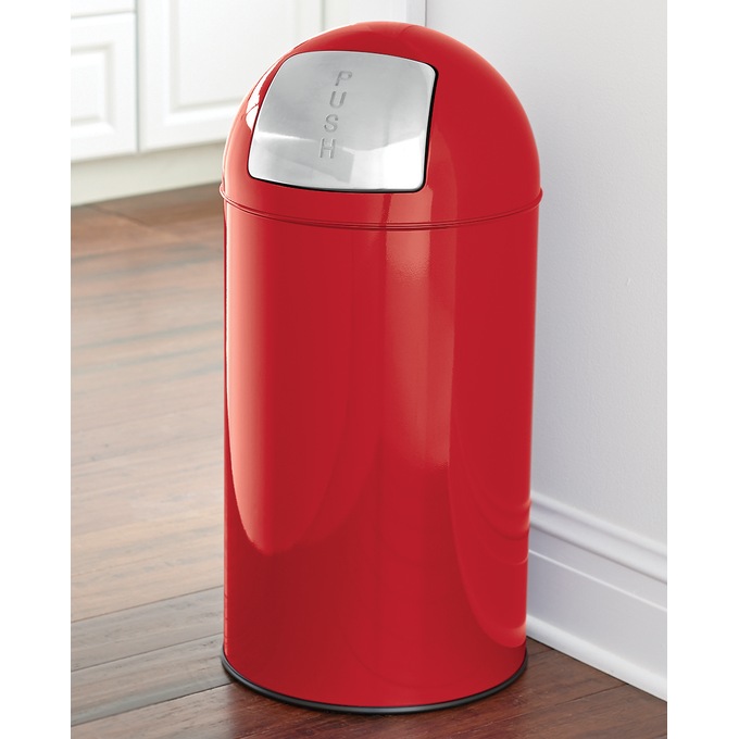 Red cheap trash can