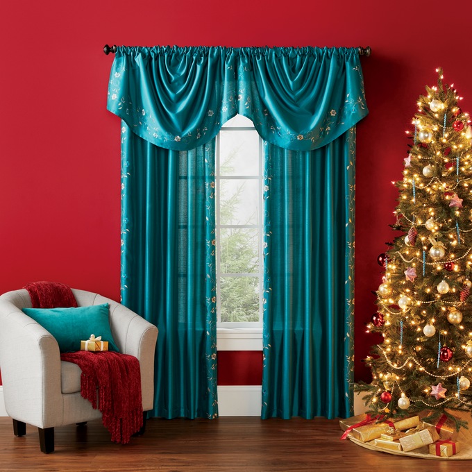 Embroidered Taffeta 84" Panel, , large
