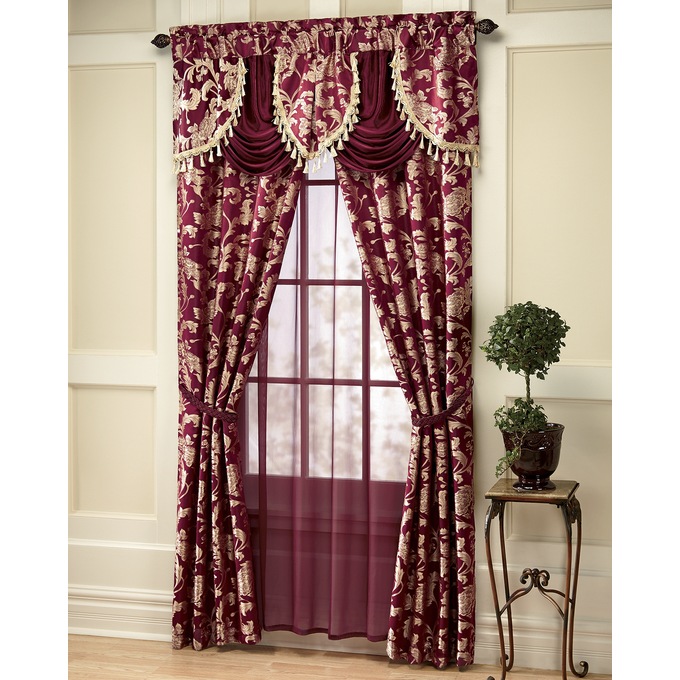 Allison Window Set, Burgundy Gold, large