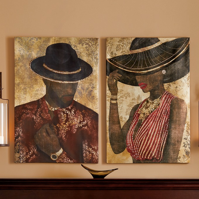 Poised Man or Lady Canvas &ndash; Buy Both and Save, , large