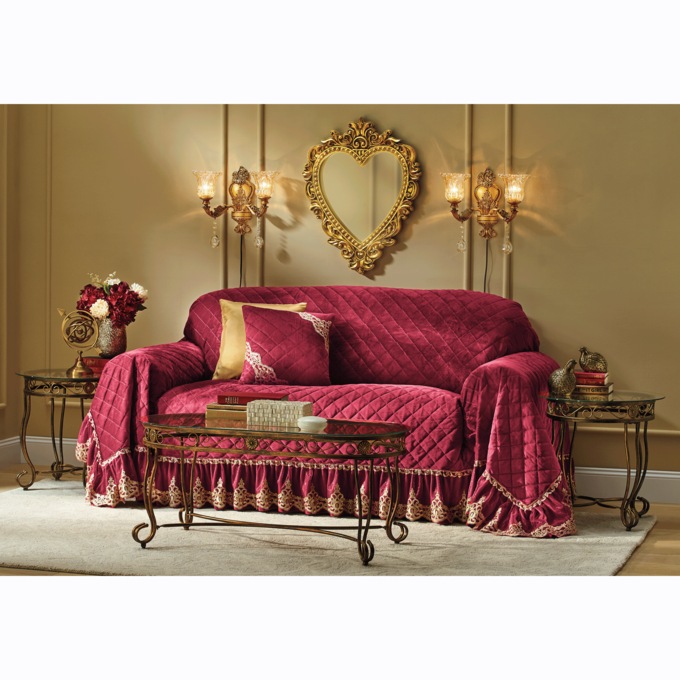 Quilted Velvet Furniture Throw, , large