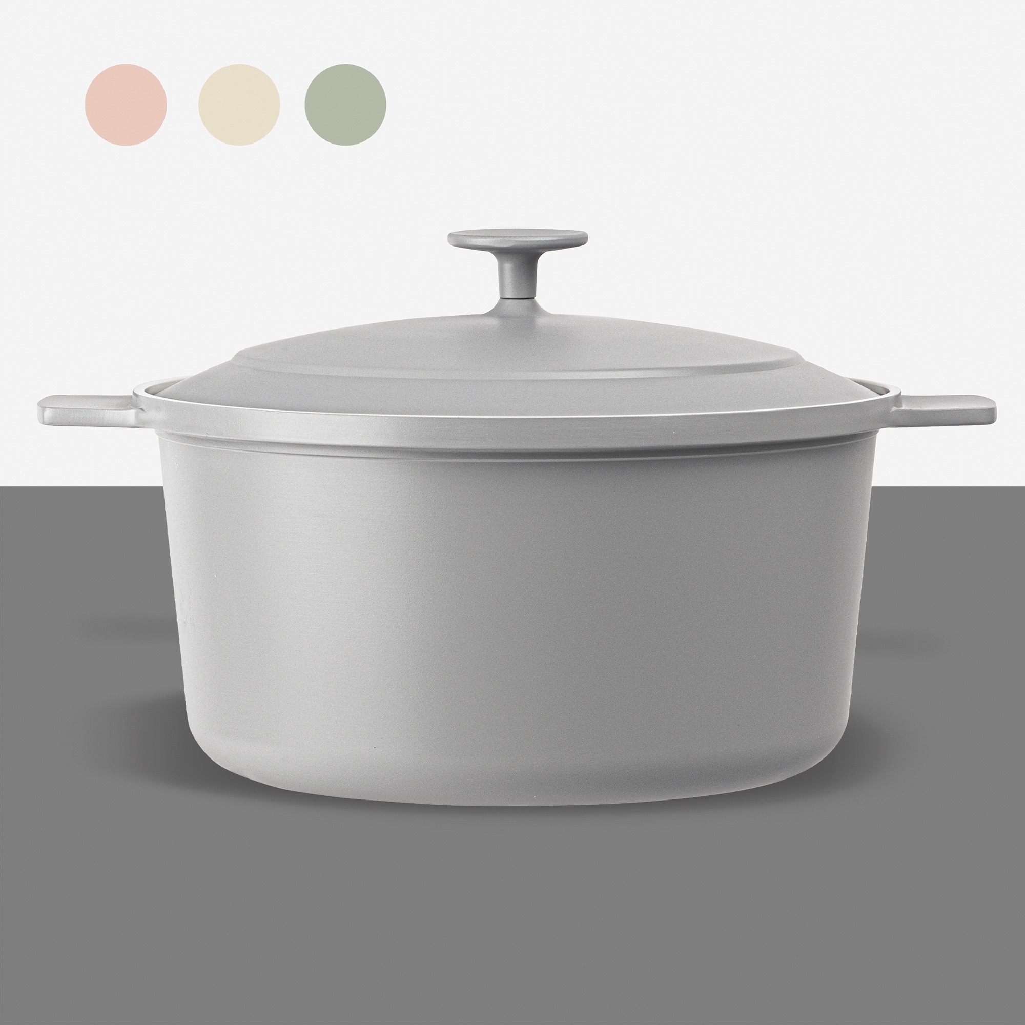 Gotham Steel 5-Quart Dutch Oven with Lid, Pastel Gray, large