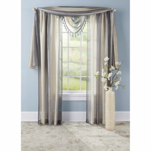 Ombr&eacute; Tasseled Waterfall Valance, , large