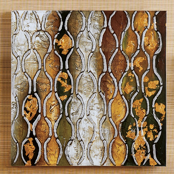 Abstract Textured Gold Foil Canvas, , large