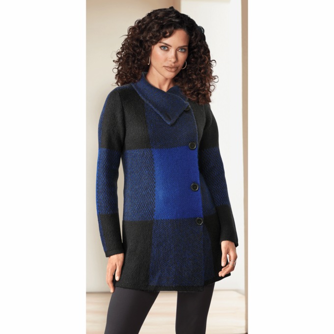 Block Sweater Coat, , large