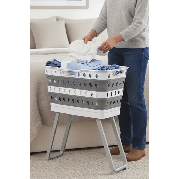 No-Bend Basket, White, large