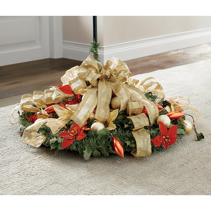 Poinsettia 6-Foot Pre-Lit Pop-Up Christmas Tree, , large