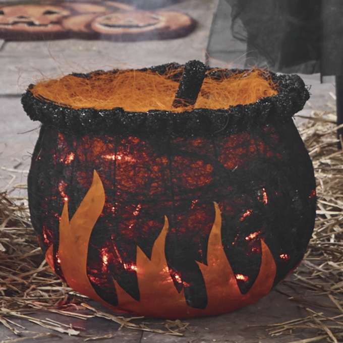 Cauldron with Red LED Lights, , large