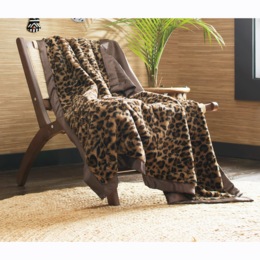 Faux-Fur Leopard Throw, , large