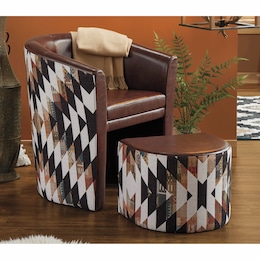 Lupe Club Chair &amp; Ottoman, , large