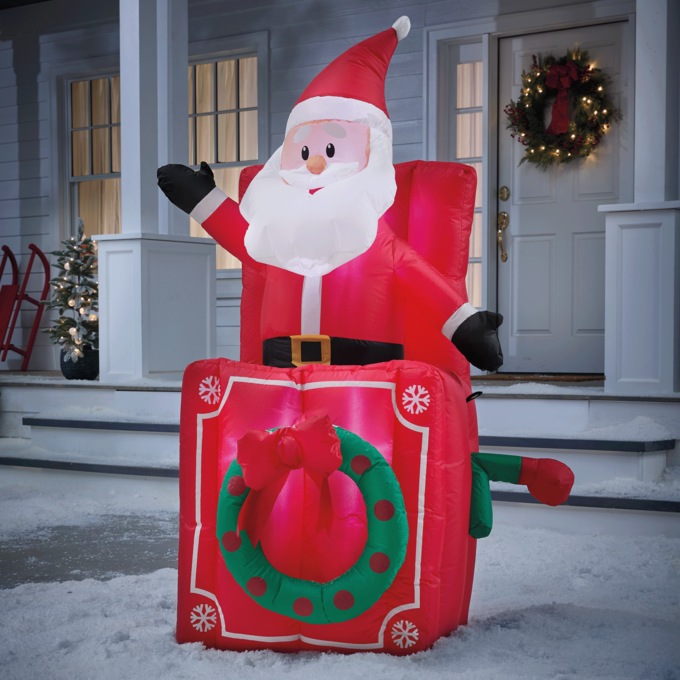 Lit Santa Pop-Up Inflatable Outdoor Holiday D&eacute;cor, , large