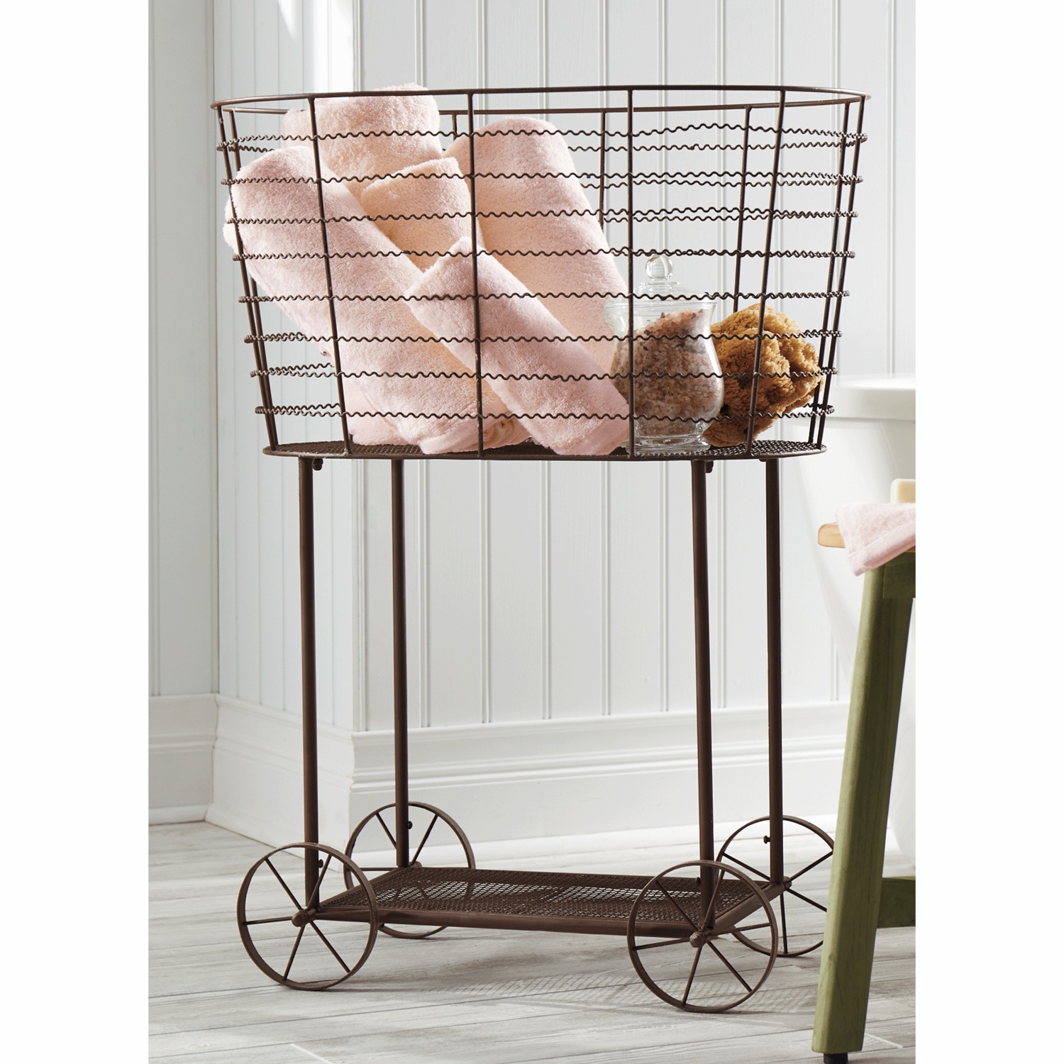 Vintage Rolling Laundry Cart Ginny's
