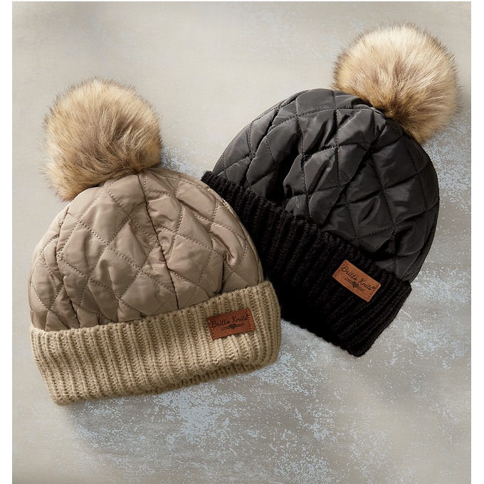 Britt’s Knits Quilted Puffer Beanie, , large