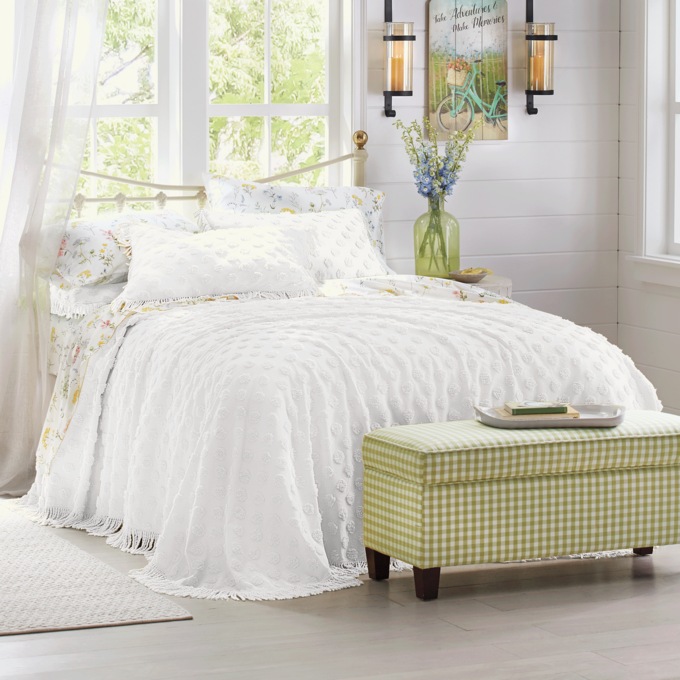 Chenille Dot Bedspread, , large